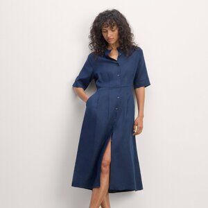 Everlane The Frolic Linen Dress in Navy Size 6